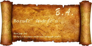 Bozsó András névjegykártya