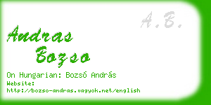 andras bozso business card