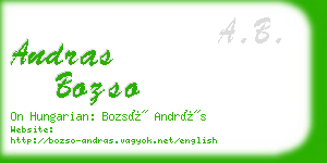 andras bozso business card